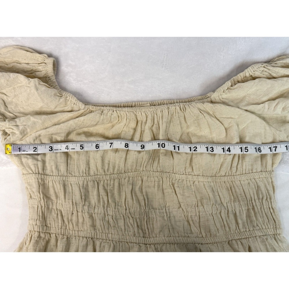 Women’s Cream Puff-Sleeve Midi Dress - Picture 9 of 12